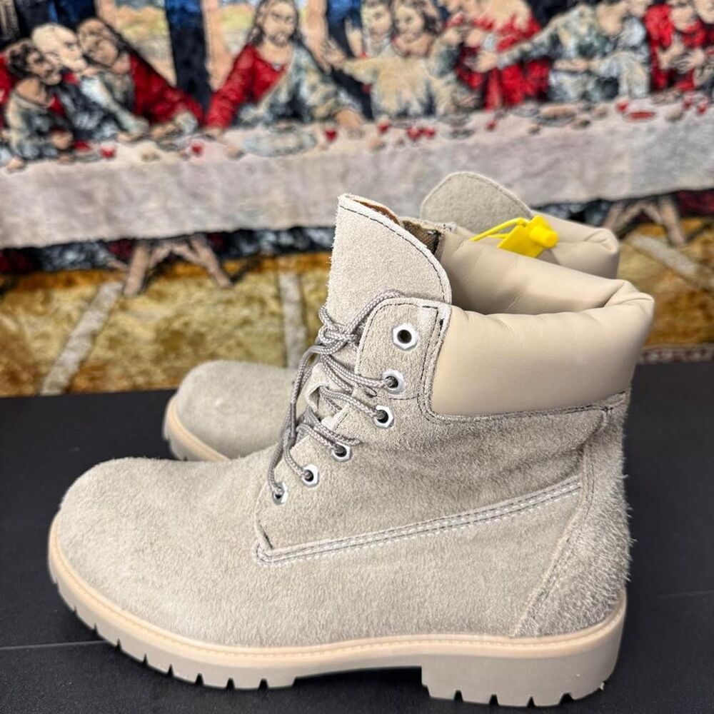 Unbranded Men's Grey and Cream Boots